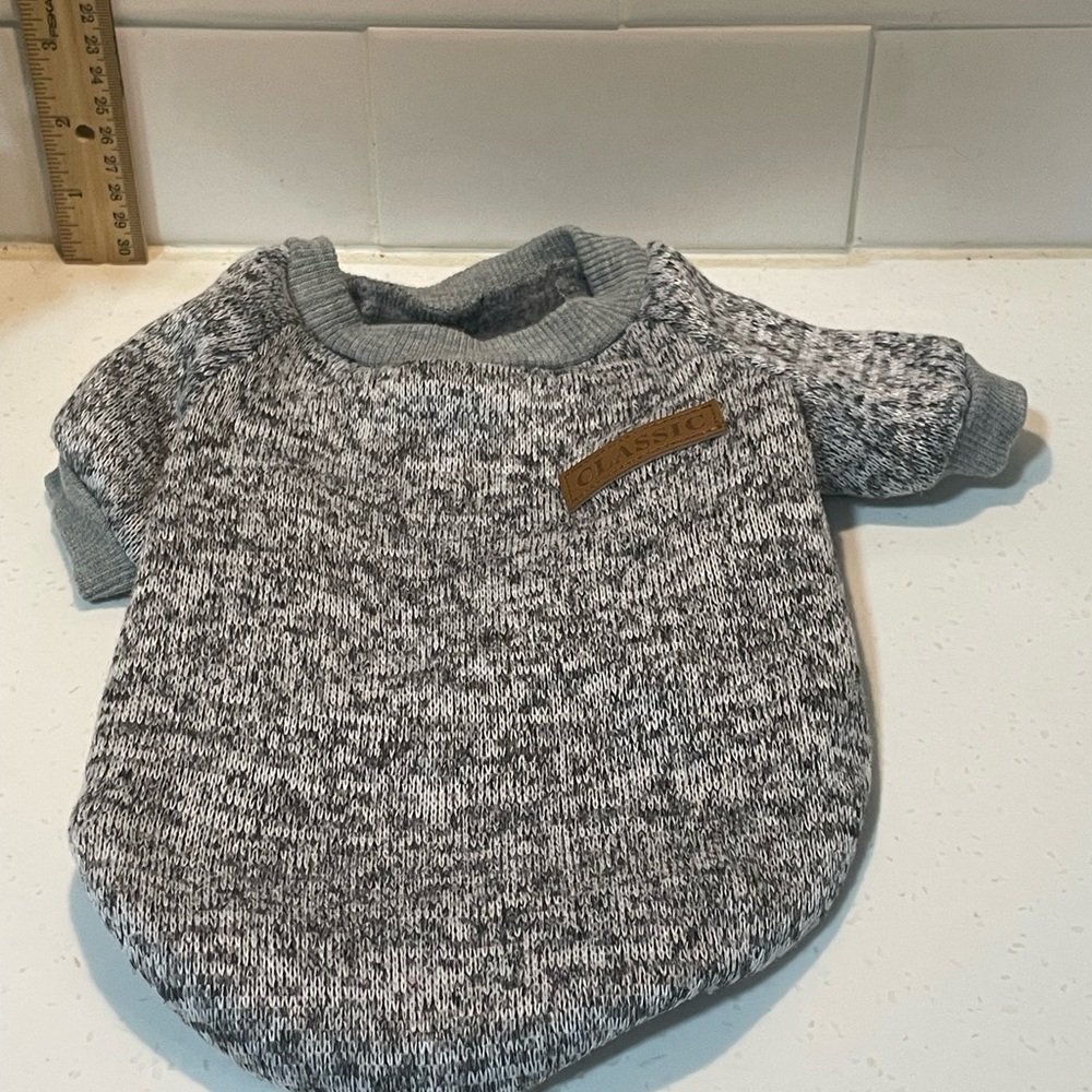 Heathered Gray Knit Dog Sweater Size Small